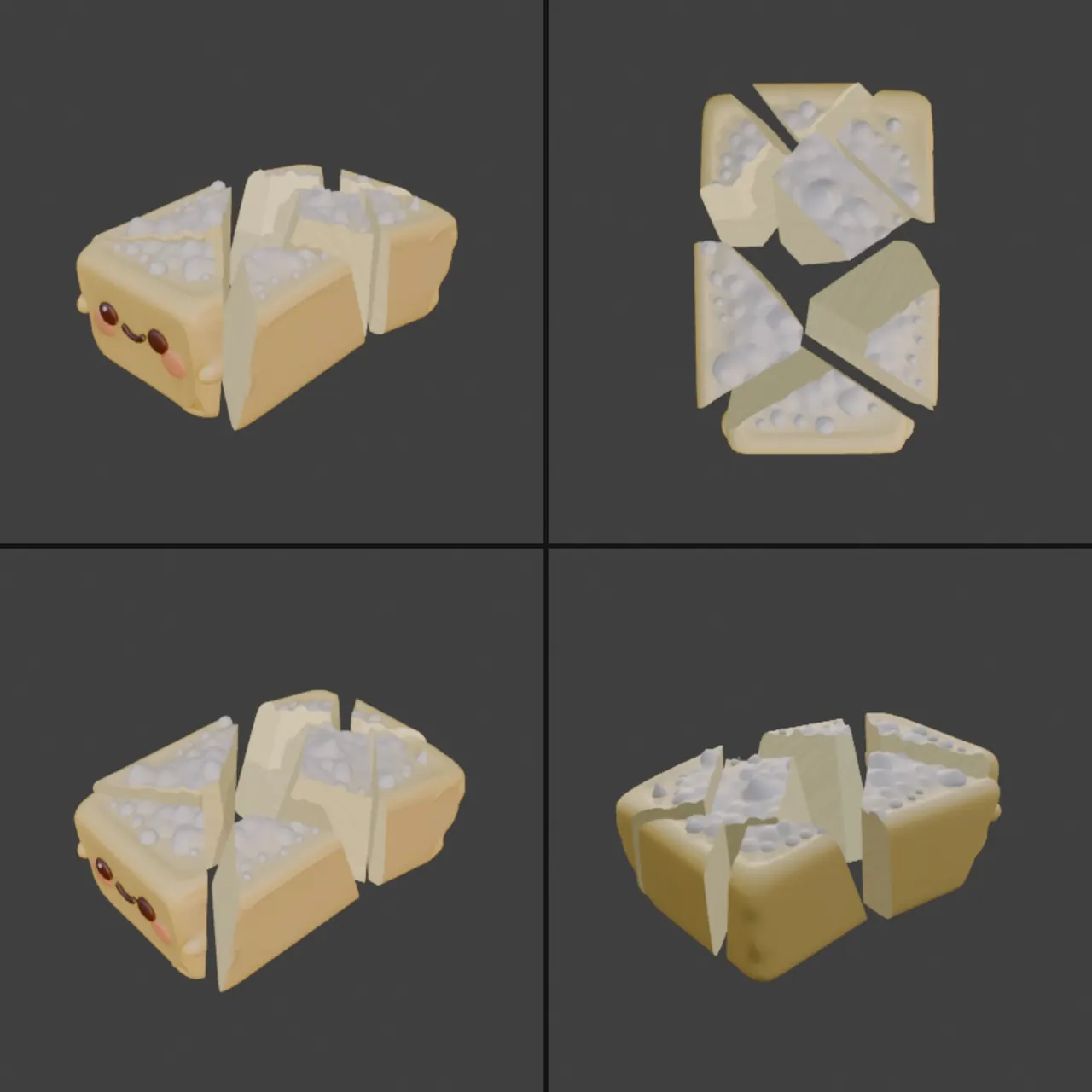 Butter block split into pieces in Blender