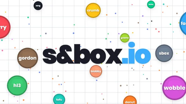 sbox.io logo surrounded by colourful player cells on a grid